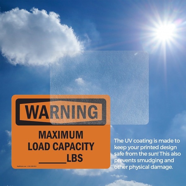 Signmission Maximum Load Capacity lbs, 5 in W x Rectangle, Vinyl Decal - OS-2PACK-WS-D-35-L-12676