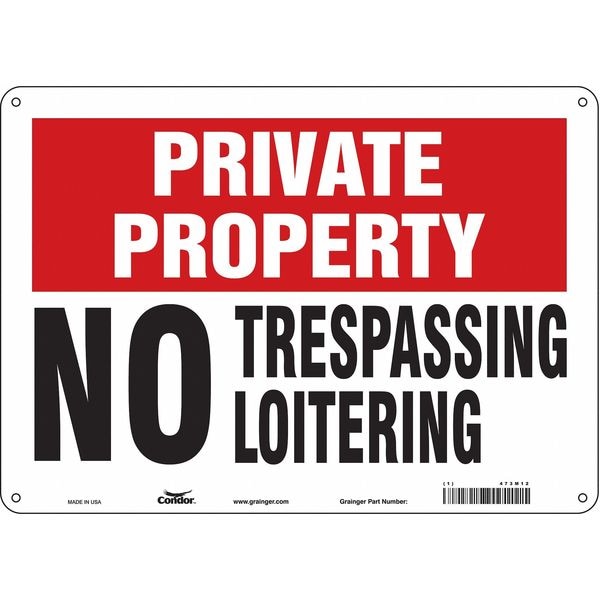 Condor Safety Sign, 10 in Height, 14 in Width, Aluminum, Horizontal Rectangle, English, 473M12 - 473M12
