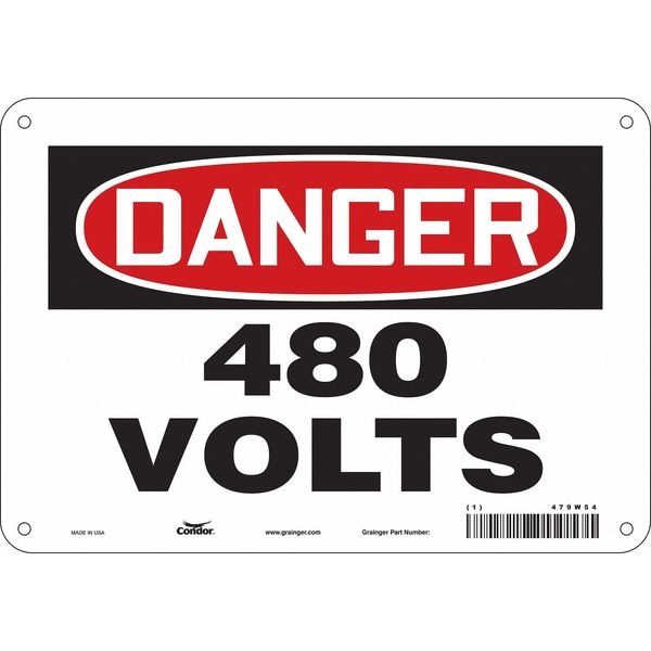 Condor Safety Sign, 7 in Height, 10 in Width, Aluminum, Vertical Rectangle, English, 479W54 - 479W54
