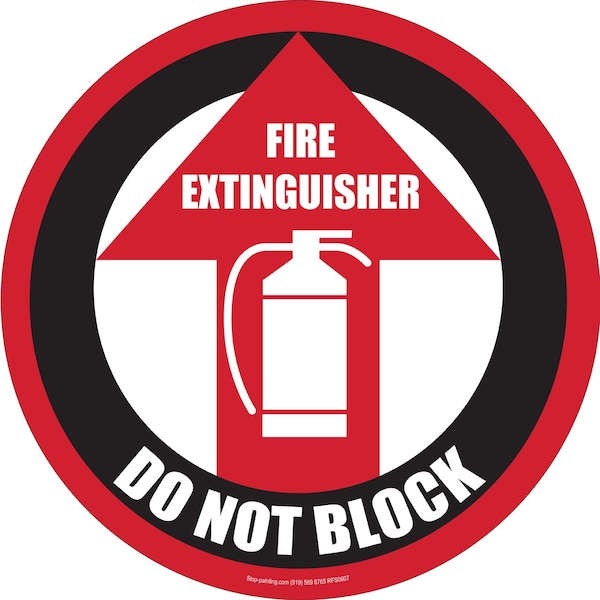 Superior Mark Floor Sign, Rubber, Fire Extinguisher, 17.5in - RFS0607