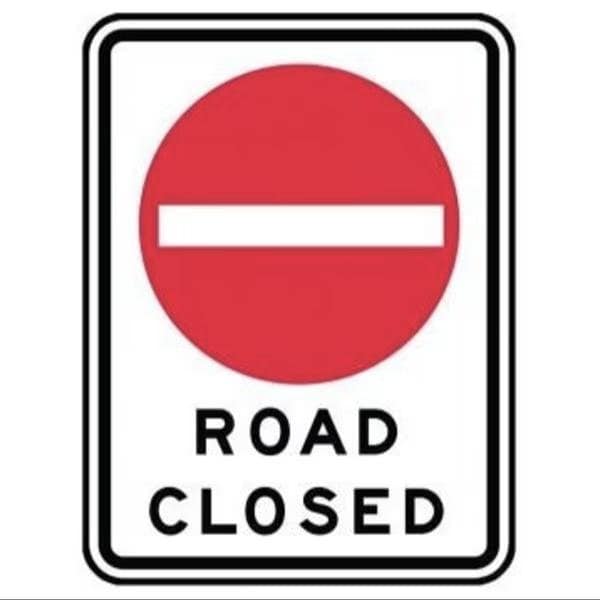 Accuform TRAFFIC SIGN  ROAD CLOSED 48 in  X 36 in - FRR383RA