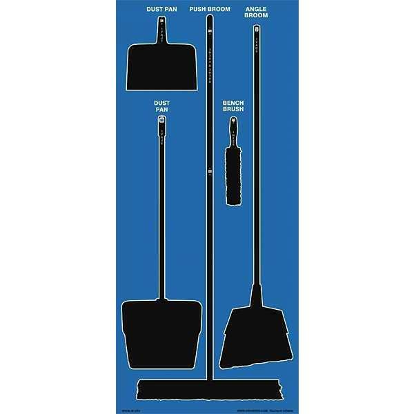 Zoro Select Store-Boards, 68x30 in, Black/Blue, Ultra Aluma-Lite - 34GN39