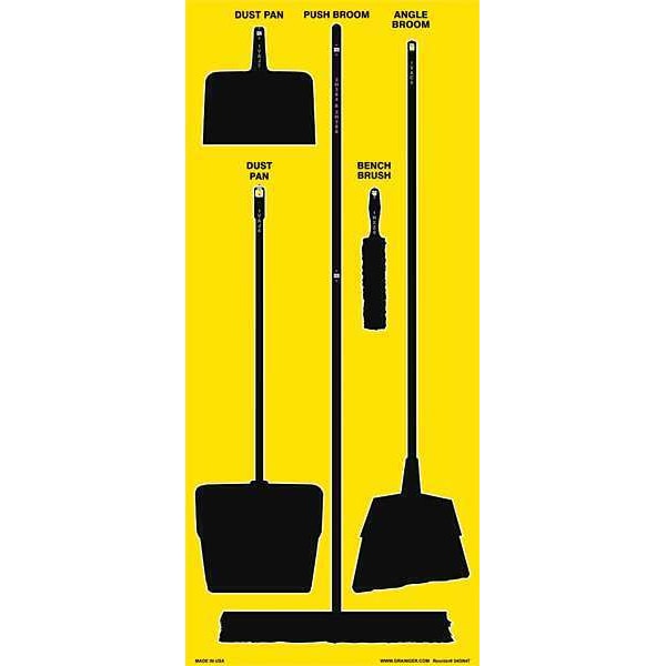 Zoro Select Store-Boards, 68x30 in, Black/Yellow, Accu-Shield - 34GN47