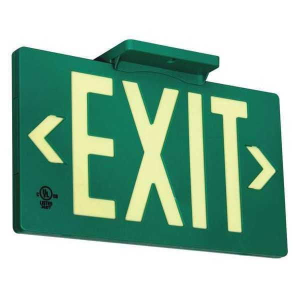 Zoro Select Exit Sign, 8 3/4 in x 15 1/2 in, Plastic, GRAN11414 - GRAN11414