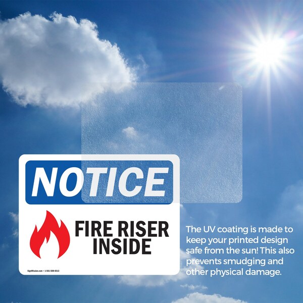 Signmission Fire Riser Inside Sign, Vinyl Decal, 10in W x 7in L, 2PK - OS-2PACK-NS-D-710-L-12649