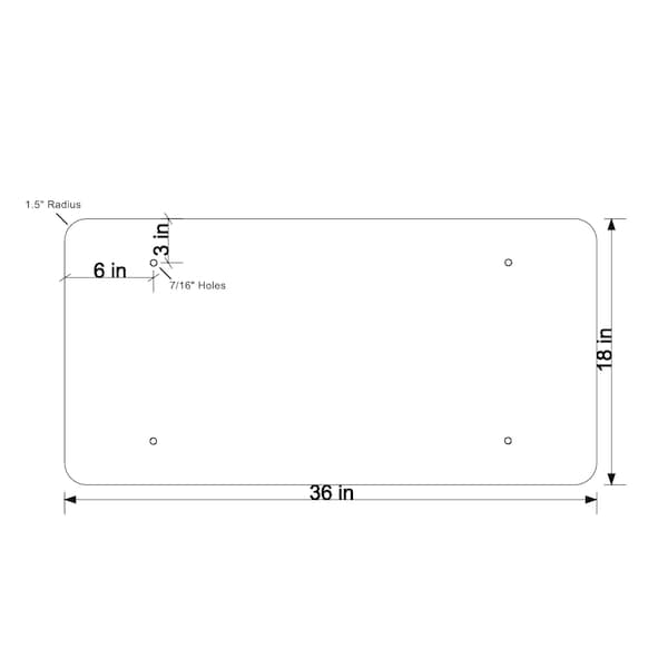 Sign Solutions Usa 24 in Height, 30 in Width, Aluminum, Horizontal Rectangle - DUS08HOR3024M4-9R