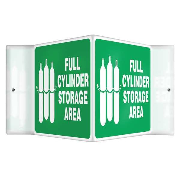 Accuform V-Shape Projection Sign, 6 in H, 8 1/2 in W, Plastic, V-Shaped, English, PSP454 - PSP454