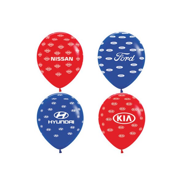 Ez Line 16" Dealer Latex Balloons (50/Pack): Toyota Red With White Imprint Pk - 511-TOY