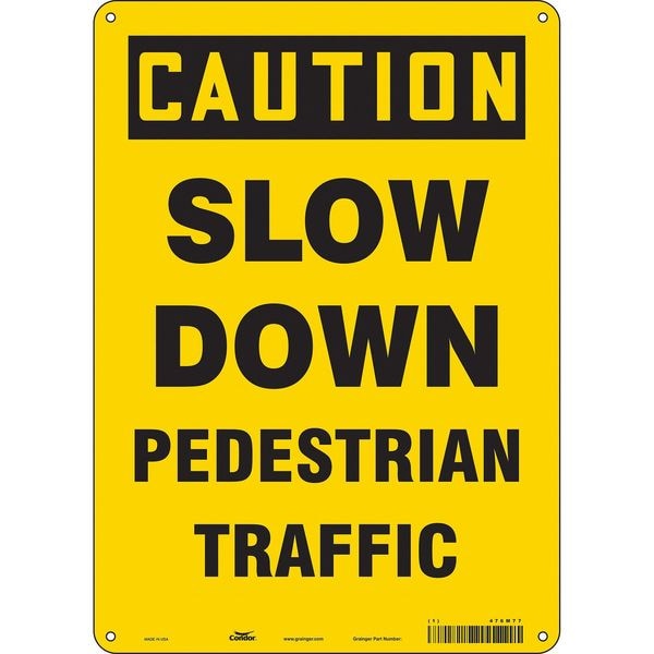 Condor Safety Sign, 14 in Height, 10 in Width, Aluminum, Vertical Rectangle, English, 476M77 - 476M77