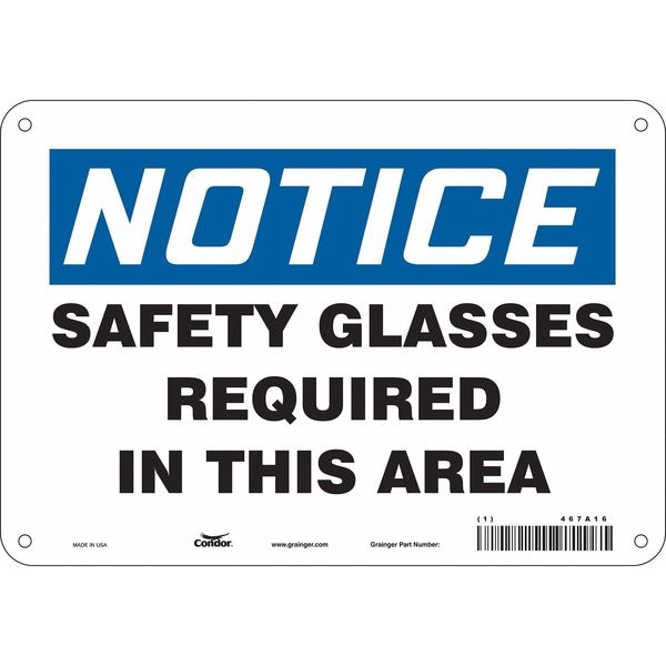 Condor Safety Sign, 7 in Height, 10 in Width, Polyethylene, Vertical Rectangle, English, 467A16 - 467A16