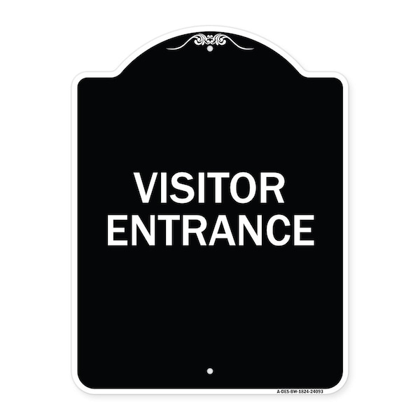 Signmission Entrance Visitor Entrance Heavy-Gauge Aluminum Architectural Sign, 24" H, BW-1824-24093 - A-DES-BW-1824-24093
