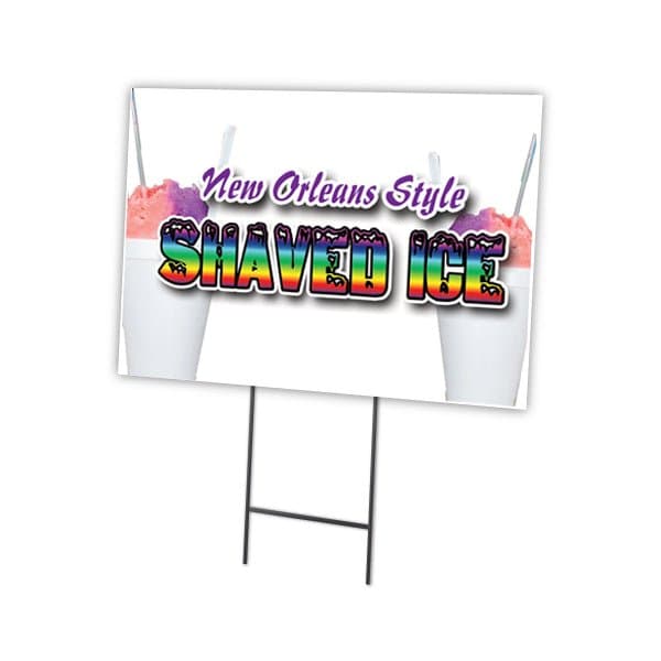 Signmission New Orleans Style Shav Yard & Stake outdoor plastic coroplast window, C-1824 New Orleans Style Shav - C-1824 NEW ORLEANS STYLE SHAV