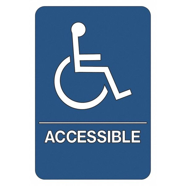 Partners Brand Wheelchair Accessible, ADA Compliant, Plastic Sign, 9"x6", 9" Width, 1/4" ABS Plastic - SN100