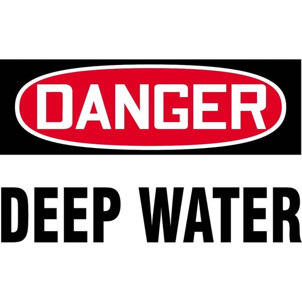 Accuform Danger - Deep Water Warning Sign, 219074-7X10P - 219074-7X10P