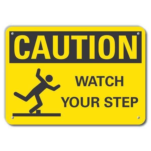 Lyle Caution Sign, 10 in H, 14 in W, Aluminum, Horizontal Rectangle, LCU3-0145-RA_14x10 - LCU3-0145-RA_14X10