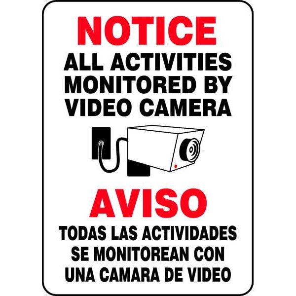 Accuform Spanish-Bilingual Notice Sign, 14 in H, 10 in W, Vinyl, Rectangle, English, Spanish, SBMASE809VS - SBMASE809VS