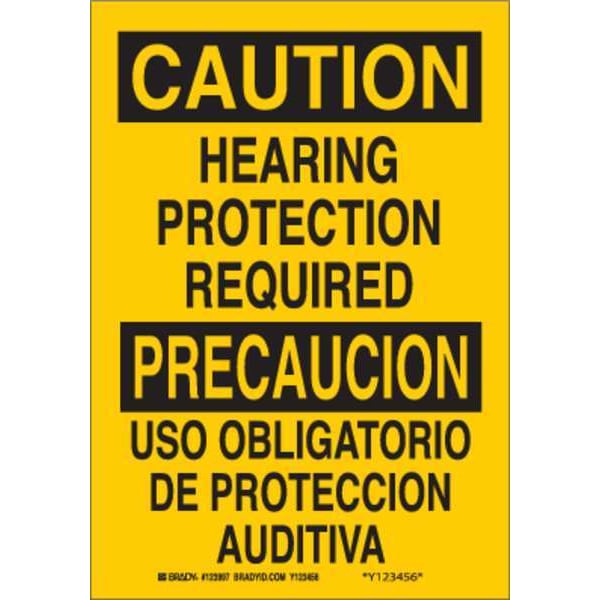 Brady Bilingual Sign, Legend: Hearing Protection Required/Uso Obligatorio De Proteccion Auditiva - 122399