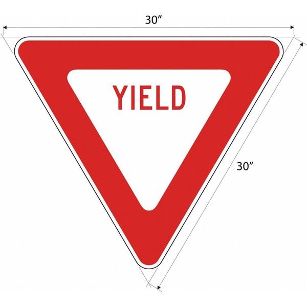 Lyle Yield Traffic Sign, 30 in H, 30 in W, Aluminum, Triangle, English, R1-2-30HA - R1-2-30HA