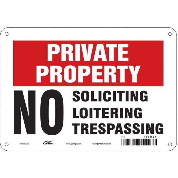 Condor Safety Sign, 7 in Height, 10 in Width, Polyethylene, Vertical Rectangle, English, 473M07 - 473M07