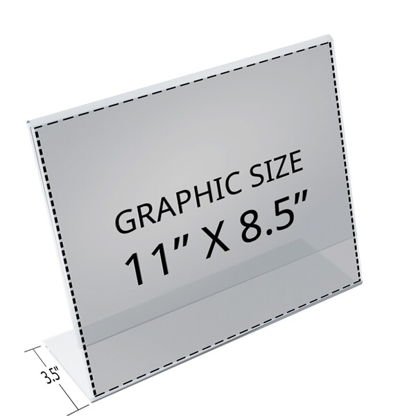 Azar Displays 11"W x 8.5"H Angled Sign Holder, PK10 - 112715