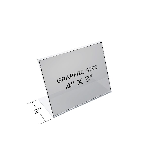 Azar Displays 4"W x 3"H Angled Sign Holder, PK10 - 112737