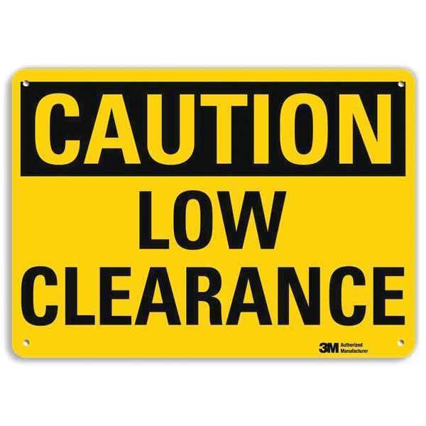 Lyle Caution, Low Clearance, 7 in x 10 in, Vertical Rectangle, Aluminum, U4-1512-RA_10X7 - U4-1512-RA_10X7