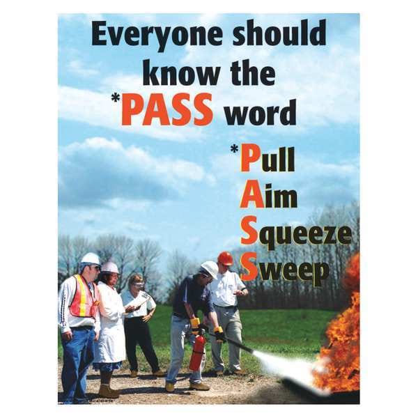 Safetyposter.Com Safety Poster, Everyone Should Know The PASS Word, 22 in H x, 17 in W, Paper - SW0125