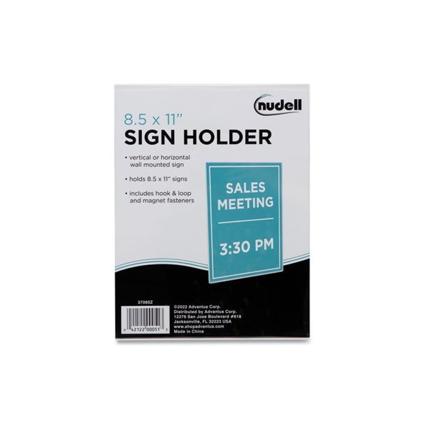 Artistic NuDell, Clear Plastic Sign Holder, All-Purpose, 8 1/2 X 11 - 37085Z