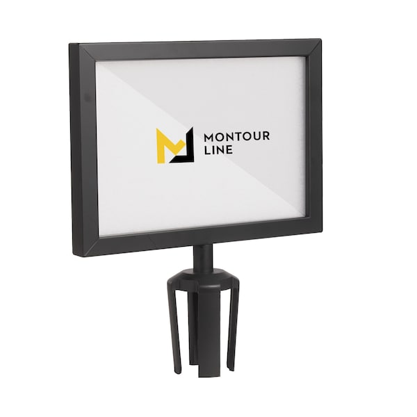 Montour Line Stanchion Post Top Sign Frame 8.5 x 11 in. H Black Steel - HDSF-8511-H-BK