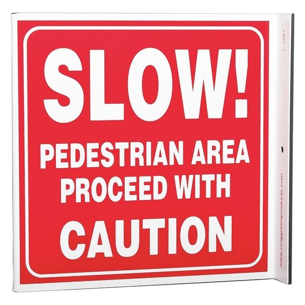Zing Traffic Sign, 7 in Height, 7 in Width, Plastic, L-Shaped, English - 2561