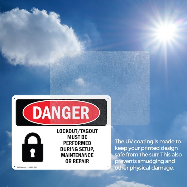 Signmission Lockout Tagout Setup Maintenance Repair Danger Sign, Aluminum, 10in W x 7in L, 2PK - OS-2PACK-DS-A-710-L-1428