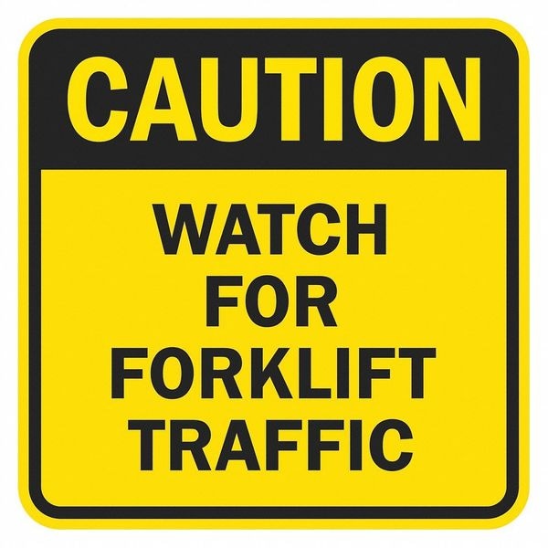 Lyle Warning Sign, 18 in H, 18 in W, Aluminum, Square, English, T1-1378-HI_18x18 - T1-1378-HI_18X18