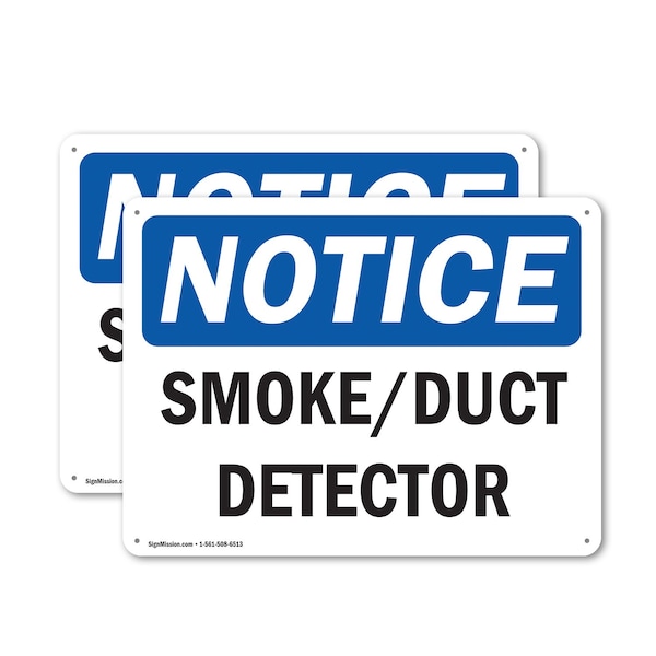 Signmission Smoke Duct Detector, 18 in W x Rectangle, Plastic - OS-2PACK-NS-P-1218-L-18349