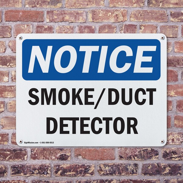 Signmission Smoke Duct Detector, 18 in W x Rectangle, Plastic - OS-2PACK-NS-P-1218-L-18349