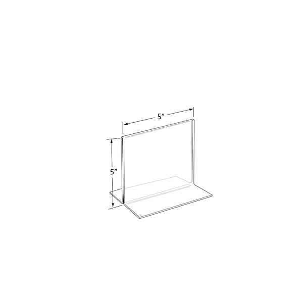 Azar Displays 5"W x 5"H Double-Foot Two Sided Sign Holder, PK10 - 152728