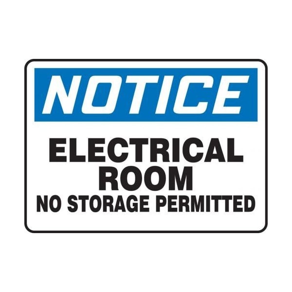Accuform MELC801VA Safety Sign, NOTICE ELECTRICAL ROOM NO STORAGE PERMITTED, 7 X 10, Aluminum - MELC801VA
