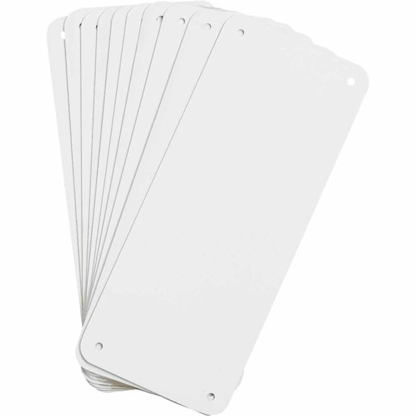 Brady Blank Sign, 10-1/4" W, 4-1/4" H, No Text, Aluminum, White - 106461