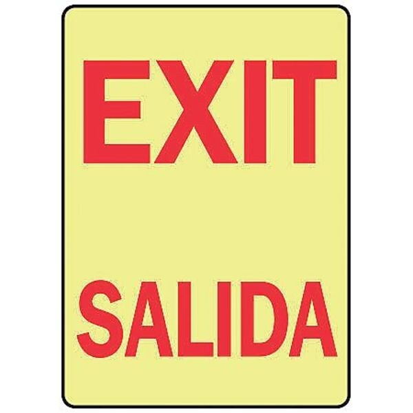 Accuform Exit Sign, Vinyl, 10" W, 14" H, Exit/Salida, Yellow - SBMADC501GF