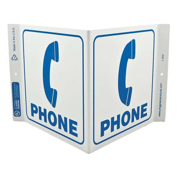 Zing Phone, 12 in W x 7 in H, V-Shaped, Plastic - 2534