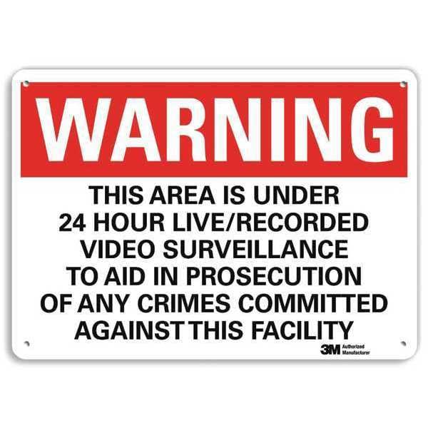 Lyle This Area is Under 24 Hour Live/Recorded Video Surveillance., 10 x 14, Aluminum, U6-1236-RA_14X10 - U6-1236-RA_14X10