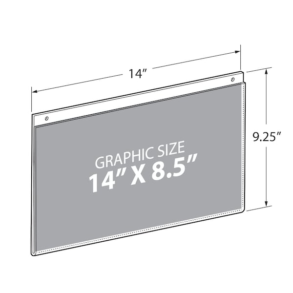 Azar Displays 14"W x 8.5"H Wall U-Frame w/ Holes, PK10 - 162706