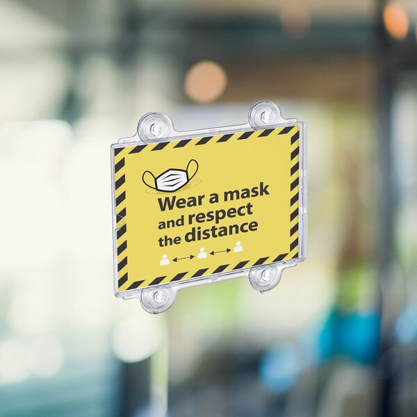 Azar Displays Clear Acrylic Window/Door Sign Holder Frame with Suction Cups 8.5''W x 11''H, 10PK - 106614-10PK