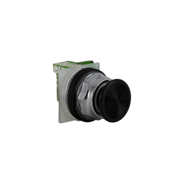 Botón de presión Square D, Harmony 9001K, metal, champiñón de plástico de inserción rápida de 35mm, negro, 30mm, retorno por resorte, 1 NC - 9001KR4BH5.
