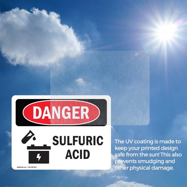 Signmission Sulfuric Acid Danger Sign, Vinyl Decal, 24in W x 18in L, 2PK - OS-2PACK-DS-D-1824-L-2044
