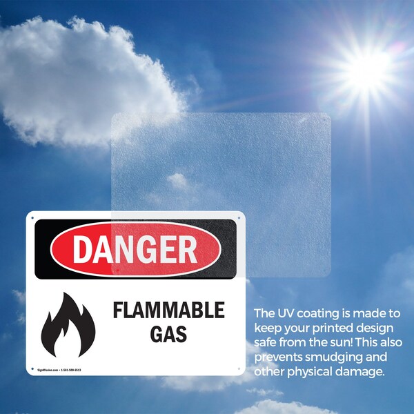 Signmission Flammable Gas Danger Sign, Aluminum, 14in W x 10in L, 2PK - OS-2PACK-DS-A-1014-L-1233