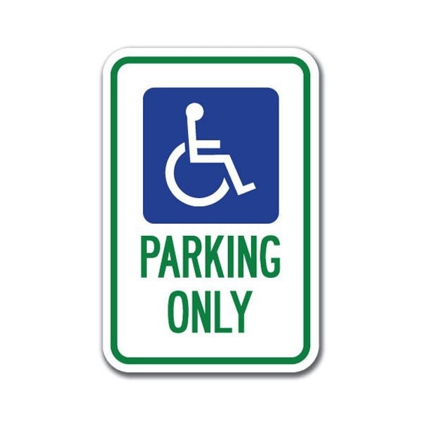 Signmission Handicapped Parking Sign 12inx18in Heavy Gauge Alum Signs, 18" L, 12" H, A-1218 Handicap - Handi Pk - A-1218 HANDICAP - HANDI SYMBOL PK