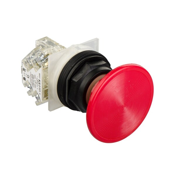 Botón pulsador Schneider Electric, Harmony 9001SK, plástico, botón en forma de hongo de plástico de inserción, 57mm, rojo, 30mm, retorno por resorte, 1 contacto normalmente cerrado - 9001SKR5RH6
