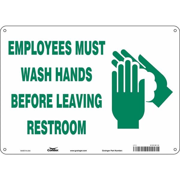 Condor EMPLOYEES MUST WASH HANDS BEFORE LEAVING RESTROOM, 14 in W x 10 in H, 485N34 - 485N34
