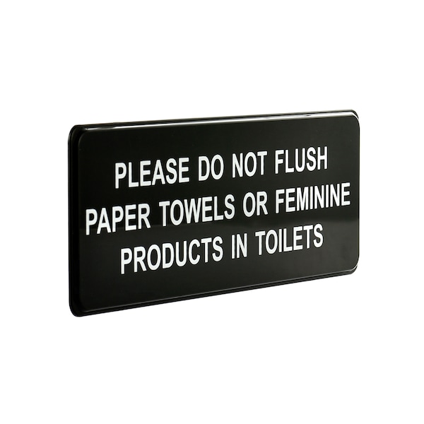 Alpine Industries Please Do Not Flush Paper Towels/Feminine Products in Toilet Sign, 9x3 - ALPSGN-40​