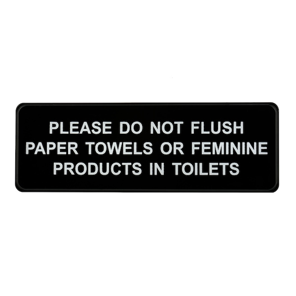 Alpine Industries Please Do Not Flush Paper Towels/Feminine Products in Toilet Sign, 9x3 - ALPSGN-40​